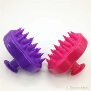 2024 Venta caliente forma de calabaza cabeza negra masaje de cuero cabelludo cepillo de champú de silicona para mujeres - Product Image 3