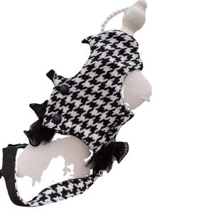 Arnés para Perro con Diseño de Pata de Gallo, Ajustable, Negro, con Patrón Geométrico, para Perros, Gatos, Ositos de Peluche, Bichón Frisé, Correa para Pasear - Product Image 2