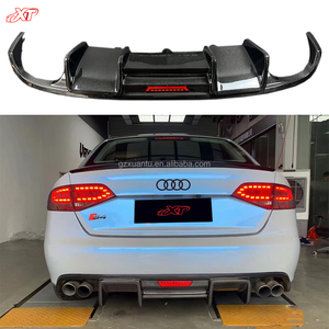 Labio de alerón de fibra de carbono con luz para Audi <span class=keywords><strong>A4</strong></span> B8 S4 Sedan difusor de parachoques trasero Bodykit 2009-12 - Product Image 1