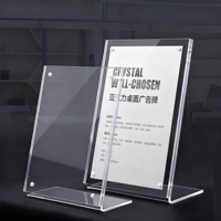Tarjeta de mesa acrílica reciclable de primera calidad, letrero de exhibición de escritorio transparente personalizable para restaurante/oficina/venta al por menor
