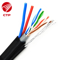 Cable Combinado Superlink Cat5E Ethernet + Cable de Alimentación de Cobre Desnudo de 18AWG 2C, Cable Mensajero con Certificación CE para Cámaras IP POE CCTV