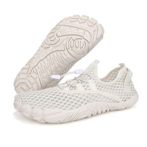 Men's Hollow Mesh Barefoot Sandals Quick <b>Lock</b> Drawstring Breathable Casual Shoes Deep Tread Anti Slip Walking Shoes For Beach - Product Image 5
