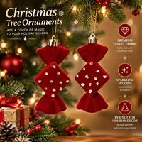 Décoration suspendue de Noël de haute qualité : Pendentif en tissu en forme de cerf avec anneau de fleurs en peluche et nœud