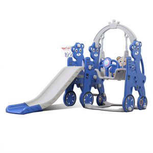 Hot Sale <strong>Mini</strong> Indoor Plastic Slide New Wholesale Kids <strong>Play</strong> House and Toys Carton Bear Simple Design for Kids - Product Image 1