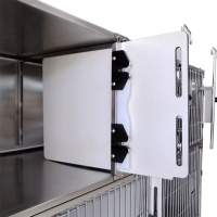 Cage vétérinaire 5 portes pour chiens et chats - Acier inoxydable 304, design moderne et simple, verrouillable, pieds antidérapants pour usage en clinique vétérinaire