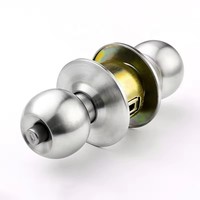 587 bouton de verrouillage facile à installer en acier inoxydable poignée boule bouton serrure cylindrique ronde porte bouton serrure