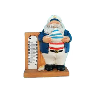 Customized Resin Crafts Ocean series sailor Figurine with thermometer Fridge Magnet