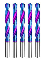 Foret hélicoïdal à queue droite haute dureté en carbure de tungstène OAL 50 mm, revêtement Nano Blue HRC60 pour centre d'usinage CNC