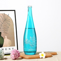 Haute apparence verre eau minérale soda eau vin boisson bouteille de jus bouteille vide avec couvercle bouteille fendue