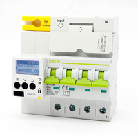 Matis MT61GP 4G Smart prabayar meteran listrik C63 tiga fase pemutus arus 4p Power monitor Breaker dengan kartu Sim