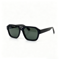 Lunettes de soleil classiques à double pont et monture épaisse, protection UV400, style rétro carré en acétate, design tendance pour l'extérieur, les voyages et la conduite