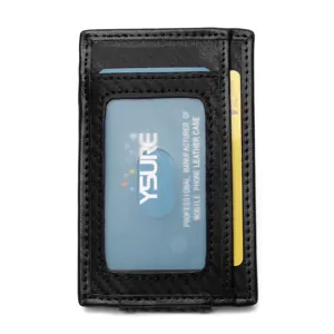 Porte-cartes en métal Ultra mince en fibre de carbone/blocage RFID porte-cartes de crédit étui pour hommes voyage et travail
