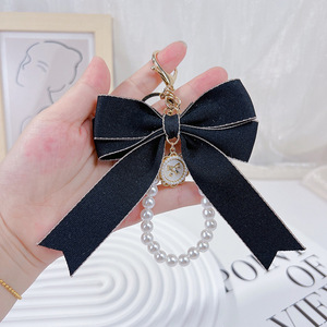 Flor Bowknot monedero <span class=keywords><strong>Bola</strong></span> de piel perla llavero niña mujer llaveros anillo coche bolso colgante encanto perla llavero - Product Image 6