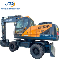 Excavatrice Hyundai 210W-9 de 21 tonnes utilisée par tache de haute qualité avec l'excavatrice hydraulique de roue de moteur de Cummins pour la construction