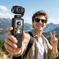 Q7 El Tipi Aksiyon Kamerası 180 Derece Dönen Lens Otomatik Odaklama 2.0 İnç IPS Ekran WiFi MicroSD Taşınabilir Vlog Video Kamerası