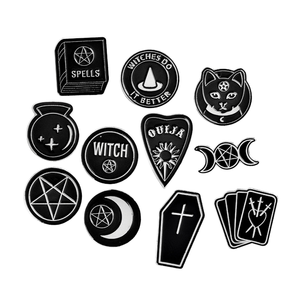 Handgemachte Gothic UV Fairy Cast Metal Craft Emaille Pins Neue Hexe Ouija Moon Tarot Buch Broschen für Frauen Männer Chinesisches Neujahr - Product Image 1