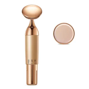 3D Vibration Electric Wet Dry Make Up Sponges Foundation Powder Puff Auto Face Applicator Gold massager Face Lift Tool