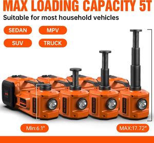 للبيع بالجملة طقم سيارة هيدروليكية كهربائية أوتوماتيكية 12 فولت 5 طن مع نافخة بإضاءة ليد ومفتاح ربط تأثير أداة إصلاح رفع السيارة - Product Image 3