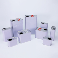 Bidon rectangulaire OEM de 2 litres, style F, avec bec verseur et couvercle, pour emballage industriel d'huile, peinture, solvant, produits chimiques, aérosol, recyclé