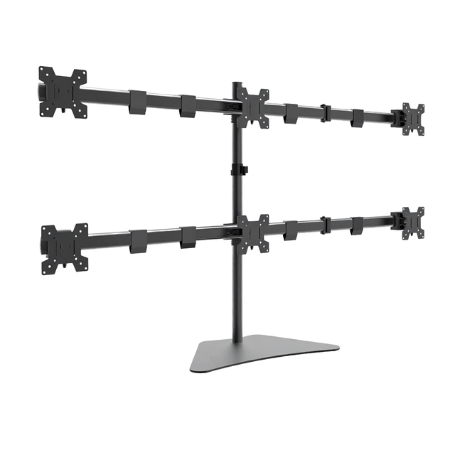 Modern Sliding Adjustable Monitor Mount Alloy Steel Construction 21.5" 100x100 VESA Dual Screen Universal Stand Column