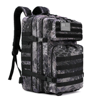 Sac à dos tactique unisexe Oxford multi-compartiments extensible de grande capacité 45L avec sangles de compression réglables et épaulettes rembourrées