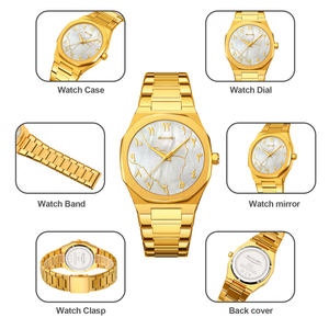 Reloj de Cuarzo para Hombre, Estilo Ejecutivo de Lujo, con Esfera de Vidrio Texturizado con Números Arábigos, Acero Inoxidable, Resistente al Agua 3ATM, Personalizado para Exteriores - Product Image 5