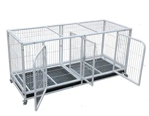 Fabricants de cages blanches à double fer personnalisables pour chiens, maisons pour chats, grandes cages d'élevage d'animaux domestiques