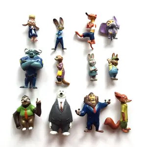 XUX 12 adet karikatür aksiyon figürleri çocuklar için Zootopi oyuncaklar hediye hayvan partiler oyunu türevleri çocuk oyuncakları toptan