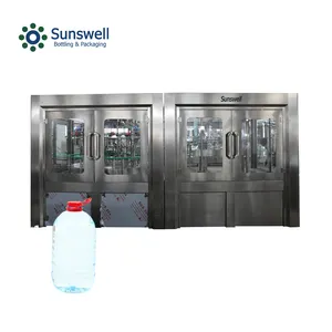 Sunswell Pure Mineral Water Plant 5L 10L Bottle Washing Filling Capping 3 in 1 Bottling Machine