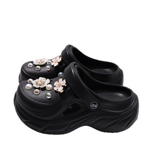 DERAN Sabots d'été à plateforme épaisse pour femmes, sandales de plage personnalisables, double usage, respirantes, imperméables, antidérapantes, chaussures de jardin - Product Image 1