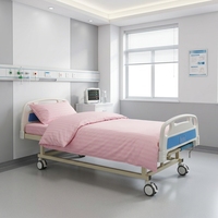 Ensemble de draps de lit d'hôpital antistatiques et ignifuges - 100% coton, draps plats et ajustés cousus, 250 fils au pouce carré, pour salle chirurgicale