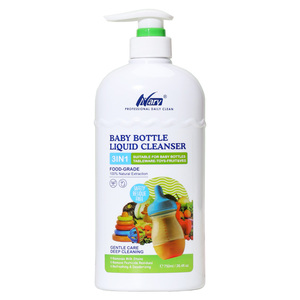 OEM/ODM NARY 3-in-1 Baby Bottle Liquid Cleaner 750ml Food Grade Mild Formula Natural Remove Milk Stain Safe <strong>Cleaning</strong> <strong>Products</strong> - Product Image 6