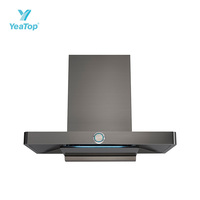 Hotte de cuisine haut de gamme 2026, nouvelle conception moderne 90 cm en forme de T, auto-nettoyante, commande tactile numérique intelligente, OEM