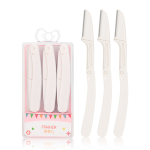 Lot de 3 rasoirs portables pliables roses mignons <span class=keywords><strong>pour</strong></span> le <span class=keywords><strong>visage</strong></span>, mini-tondeuses à sourcils, stylos de microblading, lames de <span class=keywords><strong>rasoir</strong></span> <span class=keywords><strong>pour</strong></span> l'épilation faciale - Product Image 2