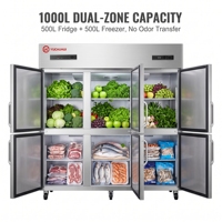Congélateur vertical en acier inoxydable, refroidisseur à air, réfrigérateur commercial à température unique, réfrigérateur vertical pour restaurant