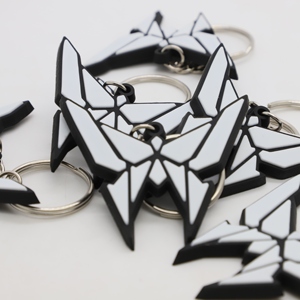 Wholesale Custom Wolf <b>Head</b> PVC Keychain, Soft Rubber Esports Logo Keyring for Gaming <b>Fans</b> & Club Merchandise - Product Image 1