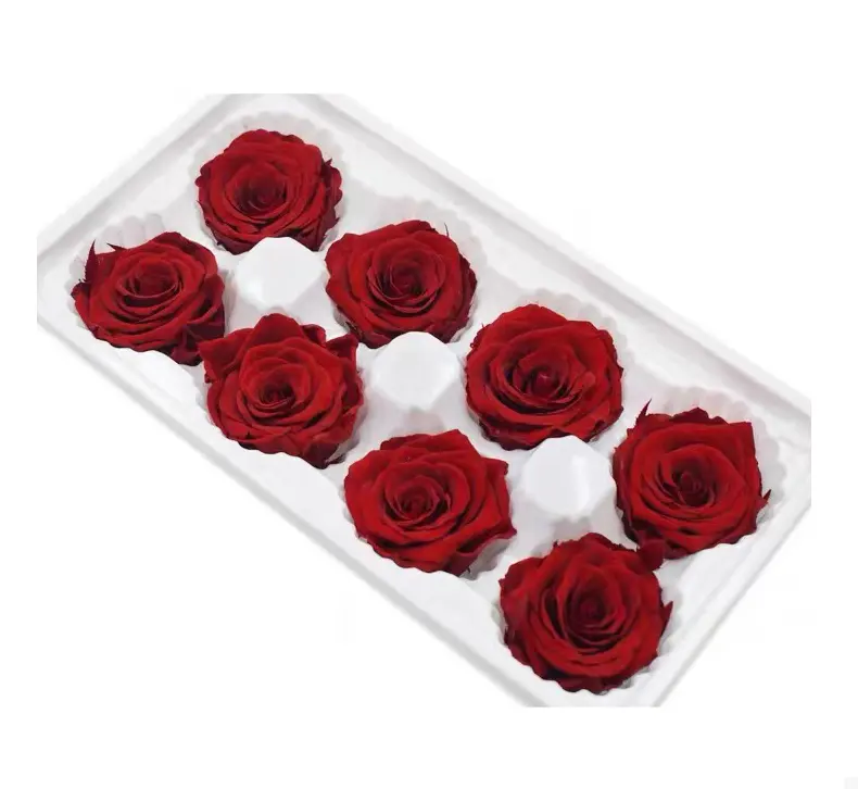 Boîte rose noire préservée, 1 boîte, avec contours en or rose blanc, fausses roses avec canal noir, vente en gros