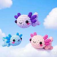 Kit de matériel pour animaux en crochet amigurumi, kit de démarrage pour le crochet DIY avec fil et outils, animaux en peluche mignons à réaliser pour les débutants