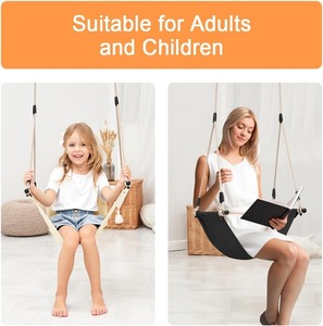 Sedia a dondolo ergonomica a forma di U regolabile in altalena per bambini con cuscino lavabile in lavatrice per giocare in interni ed esterni - Product Image 2