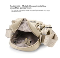 Sac bandoulière minimaliste, couleur unie, résistant aux déchirures, anti-rayures, multi-couches, portable, fonctionnel, pratique, petit sac de voyage pour l'extérieur