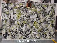 Dalle de marbre naturel Jade Froid poli vert glace, pierre de luxe pour mur d'accentuation de villa et plan de travail d'îlot de cuisine