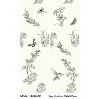 FG39605 Carrelage blanc de qualité supérieure avec motif floral, design rustique, résistant à l'usure, pour les murs et sols intérieurs modernes