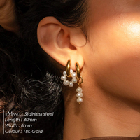 Boucles d'oreilles en perles EManco, style français rétro, boucles d'oreilles de boutique en perles, mode bohème, imperméables, perles baroques