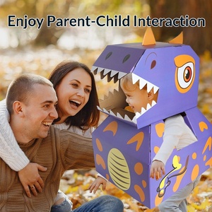 Modèle de <span class=keywords><strong>dinosaure</strong></span> en <span class=keywords><strong>carton</strong></span> à assembler soi-même pour enfants, coque en papier créative à porter, activité parent-enfant pour la maternelle - Product Image 2