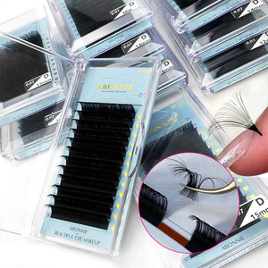 Extensiones de pestañas individuales Abonnie D Curl 0.07D 15mm Negro Mate Fáciles de aplicar para maquillaje de ojos - Product Image 1