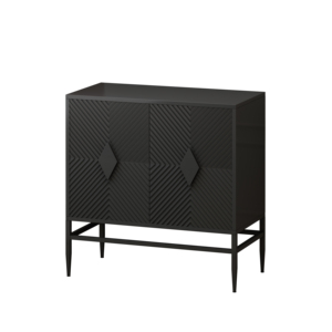 Modern 2 <b>Door</b> Wooden Storage Cabinet With Metal Legs 31.5 In For Living Room Entryway - Product Image 6