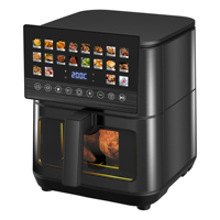 Nueva Freidora de Aire Inteligente de 9L con Temporizador de 24H, Calentamiento Dual, 20 Programas Automáticos, Pantalla Táctil Digital, Acero Inoxidable