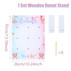 Lot de 2 présentoirs en bois <span class=keywords><strong>licorne</strong></span> pour donuts, supports muraux pour noix, pour mariage, baby shower, anniversaire, outils de pâtisserie - pour la <span class=keywords><strong>décoration</strong></span> de fête - Product Image 6