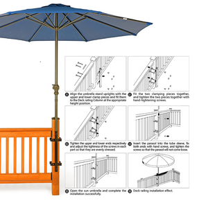 Soporte de metal <span class=keywords><strong>con</strong></span> recubrimiento en polvo negro resistente personalizable para paraguas al aire libre, poste de bandera, patio, Patio, Clip de montaje en cubierta - Product Image 4
