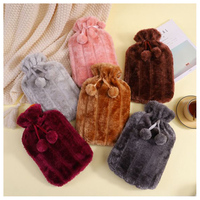 Vente en gros de sacs à eau chaude pour l'hiver mignons et lavables, sac à eau chaude en peluche à couverture souple en poils de lapin